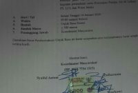 Surat Pemeberitahuan Unjuk Rasa Masyarakat di tiga wilayah Desa Dangku, Gunung Kemala dan Payuputat Kecamatan Parbumulih Barat