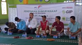 Peresmian Sumur Wakaf, menjadi momen bagi warga Dusun III, Desa Sarang Lang, Kecamatan Pemulutan Barat, Kabupaten Ogan Ilir, Sumsel pada Kamis siang (9/1/20).