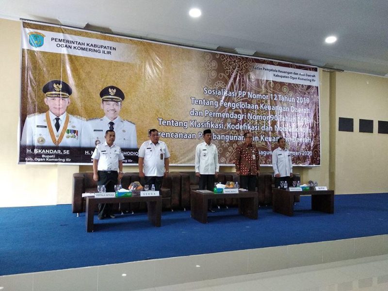 Sosialisasi PP Nomor 12 Tahun 2019 dan Permendagri No. 90 Tahun 2019 di Aula Bappeda OKI, Kamis (23/01/2020)