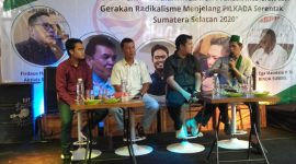 Peran pemuda melawan praktek dalam intoleran dan gerakan radikalisme menjelang Pilkada serentak Sumatera Selatan 2020, berlangsung di Gun's cafe, Kamis (29/1/20) Palembang.