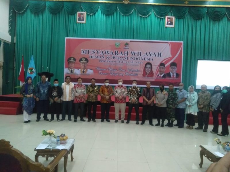 Musyawarah Wilayah Dewan Koperasi Indonesia Provinsi Sumatera Selatan (Muswil DKI Sumsel) diselenggarakan di Aula Asrama Haji, Sabtu (28/11/2020). 