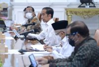 Presiden Joko Widodo saat membahas laporan Komite Penanganan COVID-19 dan Pemulihan Ekonomi Nasional.