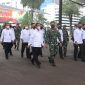 Menko Polhukam berikan sambutan di acara Apel Danrem dan Dandim Terpusat 2020 di Markas Besar TNI AD, Kamis pagi (12/11).
