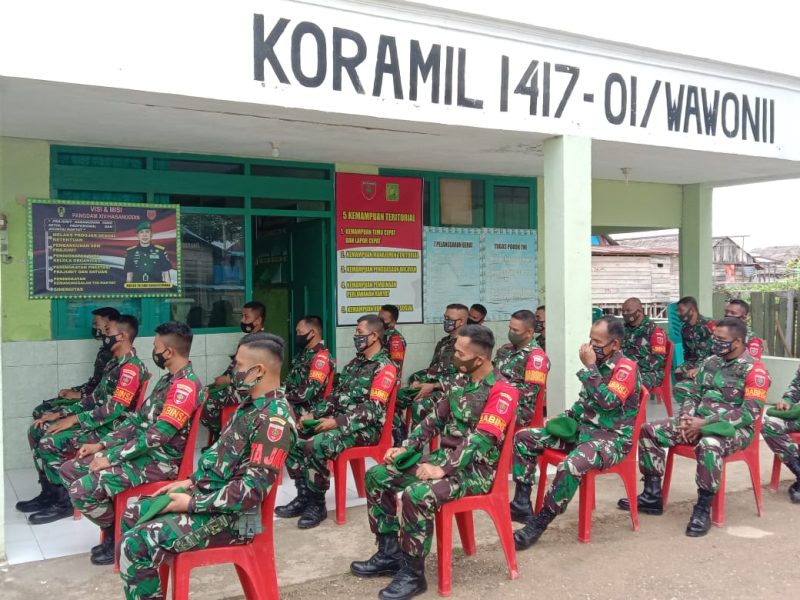 Komandan Kodim 1417/Kendari Kolonel Kav Agus Waluyo SIP melakukan sosialisasi di Markas Komando Rayo Militer 01 Wawoni