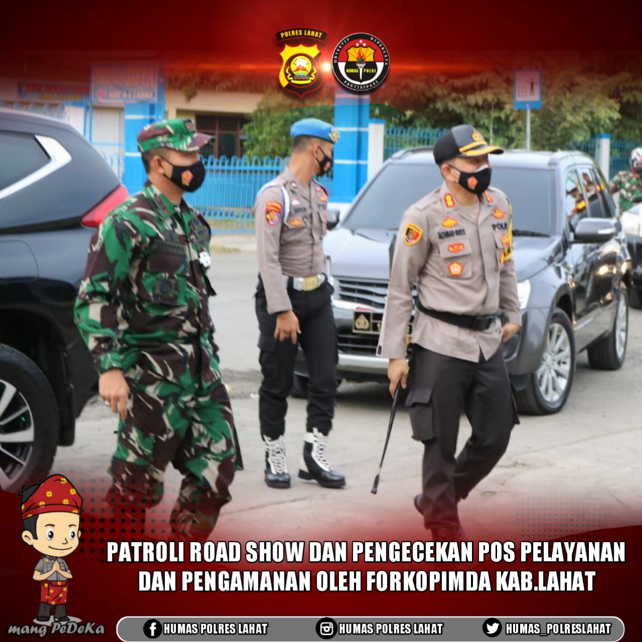Patroli Roadshow dan Pengecekan Pos Pelayanan dan Pengamanan oleh Forkopimda Kabupaten Lahat