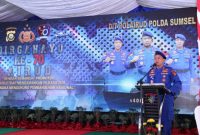 Kapolda Sumsel Irjen Pol Prof Dr Eko Indra Heri S MM mengikuti Upacara Virtual dan Syukuran HUT Polairud Ke-70 di Mako Dit Polairud Polda Sumsel, Selasa (01/12).