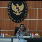 Menko Polhukam Mahfud MD dalam acara Uji Sahih: Hasil Evaluasi dan Rekomendasi Kebijakan Kementerian dan Lembaga di Bidang Kesatuan Bangsa, Jumat (11/12) di Gedung Kemenko Polhukam.