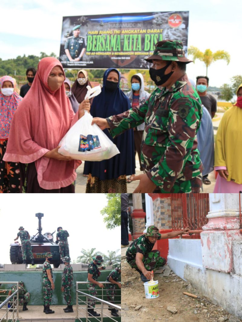 Dalam rangka memperingati Hari Juang Kartika (HJK) ke 75 Tahun 2020, Kodim 1417/Kendari melaksanakan kegiatan karya bakti pembersihan dibeberapa tempat diantaranya tempat ibadah Gereja, Mesjid, Taman dan Bundaran Tank Aundonohu Kota Kendari, Senin (14/12/2020).