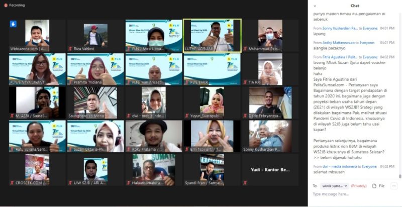 Meski di tengah-tengah pandemi COVID-19 yang masih melanda di seluruh negeri, PT PLN (Persero) melalui Unit Induk Wilayah Sumatera Selatan, Jambi dan Bengkulu (UIW S2JB) tetap menjalin komunikasi dengan para awak media di 3 (tiga) provinsi, meliputi: Sumatera Selatan, Jambi, serta Bengkulu. 