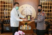 JAKSA Agung RI, ST Burhanuddin mengaku bahagia mendapatkan kunjungan dari Kapolri Jenderal Listyo Sigit Prabowo di Kantor Kejaksaan Agung pada Rabu, 3 Februari 2021.