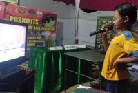 Anak Anak Lorong Jawi Karaoke di Pos Kotis TMMD Kodim Palembang