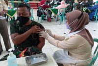 Satgas TMMD Ikuti Vaksinasi COVID-19 Tahap Kedua