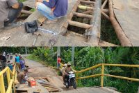 Sempat Ambruk, Kini Jembatan Penghubung 2 Desa Diperbaiki