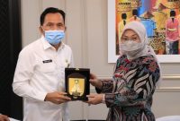 Menteri Ketenagakerjaan Ida Fauziyah, menerima kunjungan Wali Kota Prabumulih, Ridho Yahya, di Kantor Kemenaker, Selasa (13/4/2021).