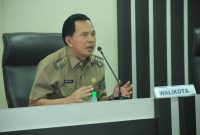 Walikota Prabumulih Ir H Ridho Yahya MM didampingi Wakil Walikota Prabumulih H Andriansyah Fikri SH menghadiri Seremoni penandatanganan Keputusan Walikota Pembentukan Tim Percepatan dan Perluasan Digitalisasi Daerah (TP2DD Kota Prabumulih), bertempat di ruang Rapat lantai 1 Pemkot Prabumulih, Senin (26/4/2021). 