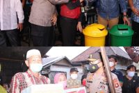 KAPOLDA Sumsel Irjen Pol Prof Dr Eko Indra Heri,S MM didampingi, PJU Polda Sumsel, Kapolrestabes Palembang Kombes Irvan Prawira, Dandim 0418 Palembang Kolonel Infanteri Heny Setyono dan unsur Pimpinan Kecamatan Ilir Barat II, Kecamatan Gandus, serta Tokoh Masyarakat, Tokoh Agama, Tokoh Adat melaksanakan Bakti Sosial dan Kesehatan di terminal Tangga Buntung Palembang, Kamis (15/04/2021). 
