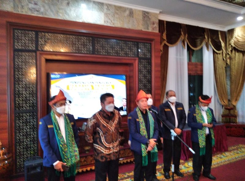 Pengukuhan kepengurusan Karang Taruna Provinsi Sumsel masa bakti 2020-2025 dilaksanakan di Griya Agung, Sabtu (29/5/2021).