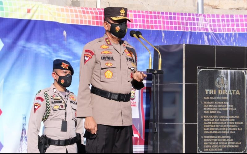 Backup PPKM: Kapolda Sumsel Pimpin Apel Pergeseran Personel