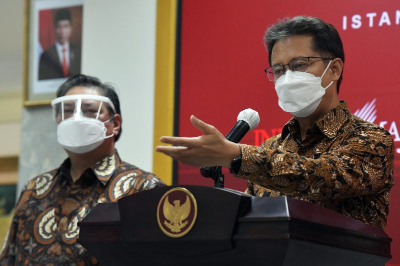Menkes Budi Gunadi Sadikin saat menyampaikan keterangan pers usai Ratas Penanganan Pandemi COVID-19, di Jakarta, Senin (07/06)