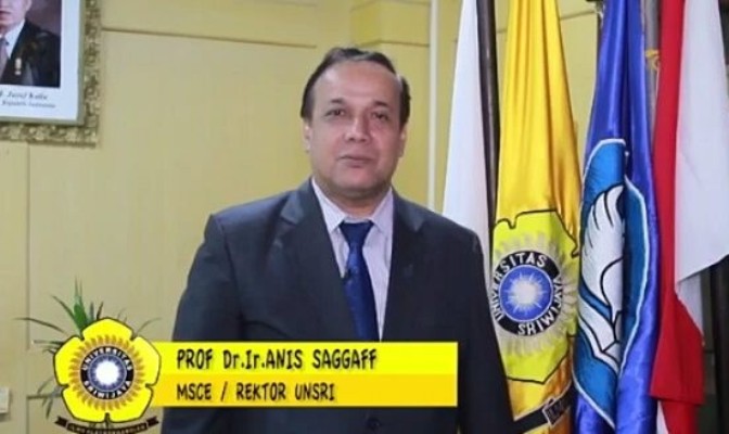 Rektor Universitas Sriwijaya (Unsri), Prof Dr H Anis Saggaf MSCE 