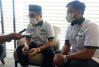 Ketua Gemasaba PKB Kota Palembang, Reki Rehima, saat di wawancarai coffebreak Muscab PKB Kota Palembang di Hotel Excelton, Sabtu (26/6/2021).