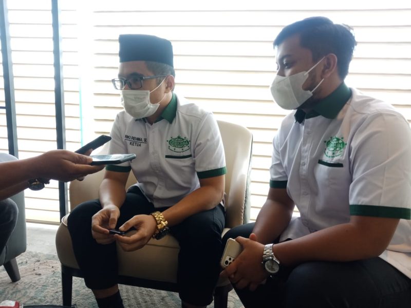Ketua Gemasaba PKB Kota Palembang, Reki Rehima, saat di wawancarai coffebreak Muscab PKB Kota Palembang di Hotel Excelton, Sabtu (26/6/2021).