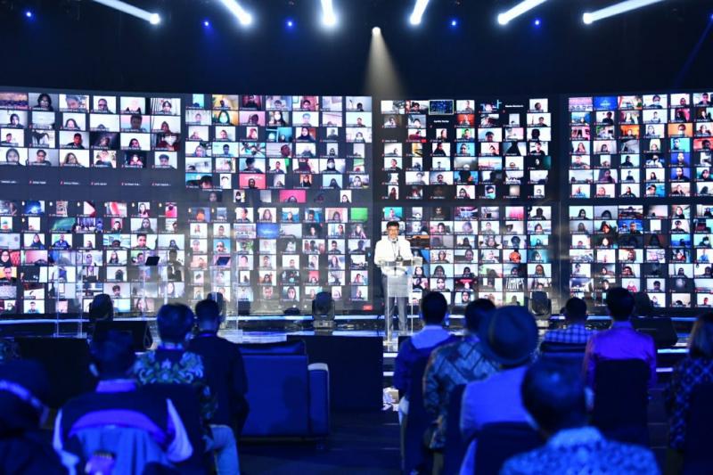 Menkominfo Johnny G Plate pada peluncuran Program Literasi Digital Nasional beberapa waktu lalu 