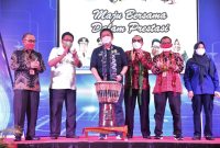 Gubernur Sumsel, Herman Deru saat membuka Lomba Keterampilan Siswa (LKS) SMK Tingkat Provinsi Sumsel, di Gedung Asrama Haji Palembang, Rabu (9/6)