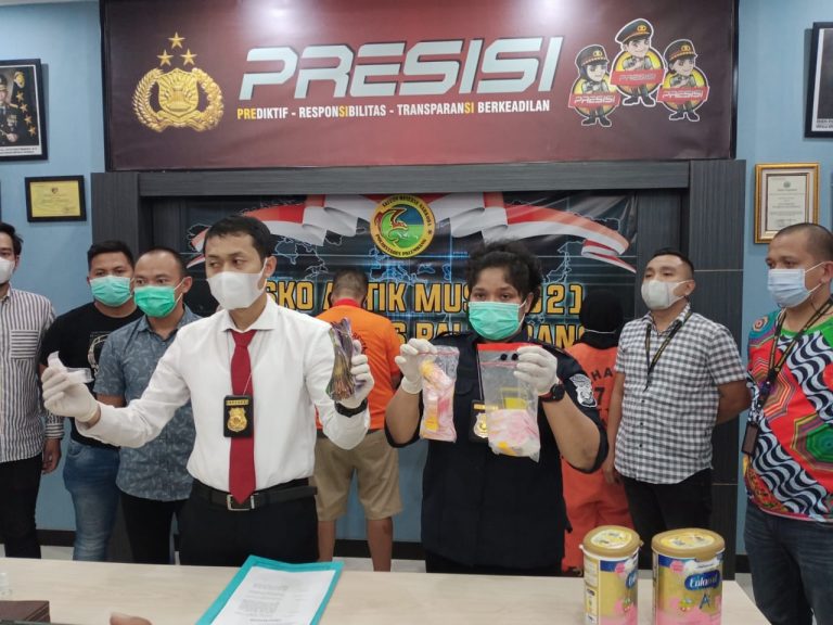 Satuan Reserse Narkoba Polrestabes Palembang rilis kasus narkoba