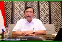 Menteri Koordinator Bidang Kemaritiman dan Investasi (Menko Marinves) Luhut Binsar Pandjaitan