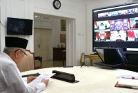 Wapres saat memimpin Rakor Penanganan Pandemi COVID-19 bersama Satgas Daerah dan Forkopimda Jateng, Jumat (24/07)