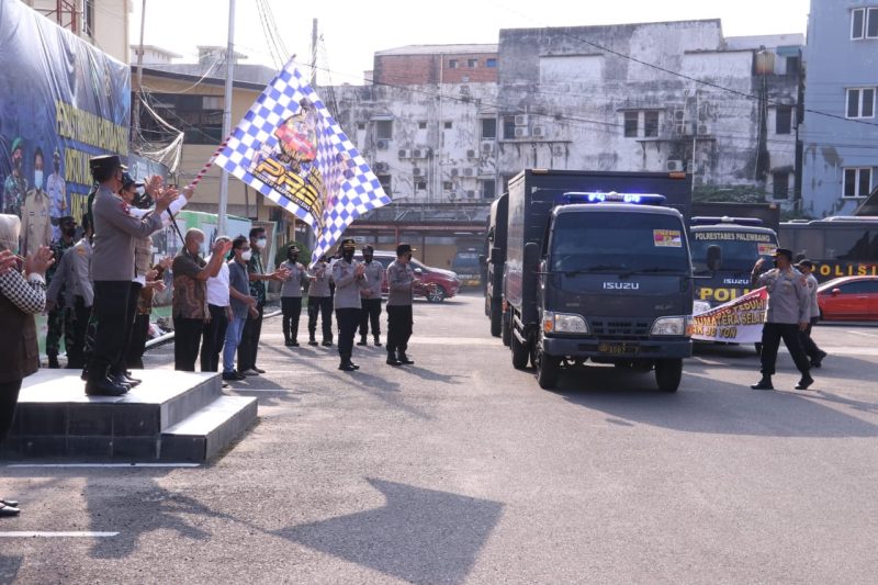 Pelepasan distribusi beras bansos covid-19 di Sumsel