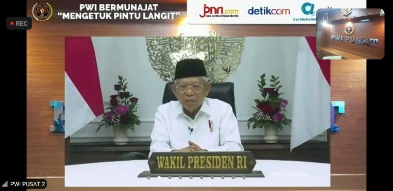Wakil Presiden Ma'ruf Amin menghadiri PWI Bermunajat: Mengetuk Pintu Langit