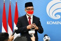 Direktur Jenderal Informasi dan Komunikasi Publik (IKP) Kementerian Kominfo, Usman Kansong memberikan keterangan usai dilantik oleh Menteri Kominfo, Johnny G Plate