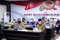 Walikota Palembang H Harnojoyo menghadiri rapat koordinas tindaklanjut arahan Presiden RI tentang PPKM bersama Kapolda Sumsel di Polrestabes Palembang, Selasa (10/8/2021).