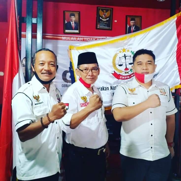 Ketua PW GNPK-RI Sumsel, Aprizal Muslim SAg didampingi Wakil Ketua GNPK-RI Sumsel, Satria Amri SIP MM