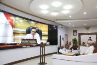 Wakil Gubernur Sumatera Selatan (Sumsel) Ir H Mawardi Yahya hadiri Webinar Nasional Evaluasi Pelaksanaan Program Pencegahan Pemberantasan Penyalahgunaa dan Peredaran Narkotika (P4GN) yang diselenggarakan Kementerian Koordinator Bidang Politik, Hukum, dan Keamanan (Kemenko Polhukam) RI, bertempat di Command Centre Kantor Gubernur Sumsel, Selasa (24/8).