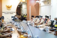 Gubernur Sumsel Herman Deru menerima Plt Ketua Kwartir Daerah Gerakan Pramuka Sumsel Riza Pahlevi dan Ketua Kwartir Cabang Gerakan Pramuka Kota Pagaralam, Muhammad Fadli dalam rangka melaksanakan peringatan Hari Pramuka ke-60, Tahun 2021 di Kota Pagaralam, di Ruang Rapat Gubernur Sumsel, Selasa (3/7).