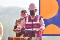 Presiden RI Joko Widodo (Jokowi) meresmikan Bendungan Kuningan, Selasa (31/08) di Kabupaten Kuningan, Provinsi Jawa Barat