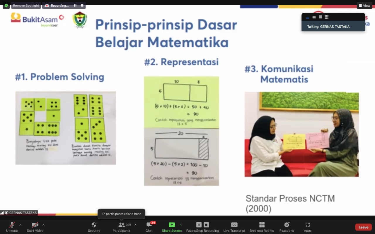 PT Bukit Asam Dukung Gerakan Nasional Pemberantasan Buta Matematika