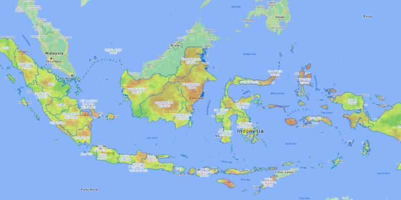 Analisis inaRISK wilayah Indonesia yang memiliki potensi bahaya kekeringan dengan kategori sedang hingga tinggi