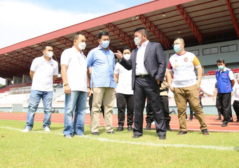Gubernur Sumsel H Herman Deru meninjau kesiapan Infrastruktur jelang Piala Dunia U-20 di Gelora Sriwijaya Jakabaring Palembang.