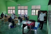 Situasi kegiatan belajar mengajar (KBM) tatap muka terbatas di MAN 3 Palembang