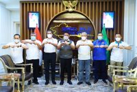 Gubernur Sumsel H Herman Deru menerima audiensi Ketua Komite Olahraga Rekreasi Masyarakat Indonesia (KORMI) Hayono Isman