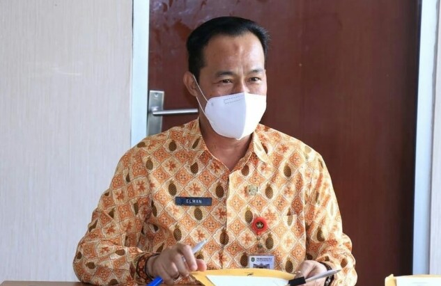 Sekda Pemkot Prabumulih, Elman ST saat memberikan keterangan kepada awak media, Selasa (31/8/2021).