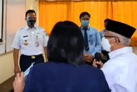 Wakil Presiden (Wapres) Ma’ruf Amin meninjau pelaksanaan pembelajaran tatap muka (PTM) terbatas di sejumlah sekolah di DKI Jakarta, Rabu (08/09)
