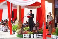 Gubernur Sumatera Selatan H Herman Deru bertindak sebagai inspektur upacara pada peringatan Hari Ulang Tahun Undang Undang Pokok Agraria [HUT UUPA] ke-61 yang dipusatkan di halaman Kantor Wilayah Badan Pertanahan Nasional (BPN) Provinsi Sumsel Jalan Pom IX Palembang, Jumat [24/9].Gubernur Sumatera Selatan H Herman Deru bertindak sebagai inspektur upacara pada peringatan Hari Ulang Tahun Undang Undang Pokok Agraria [HUT UUPA] ke-61 yang dipusatkan di halaman Kantor Wilayah Badan Pertanahan Nasional (BPN) Provinsi Sumsel Jalan Pom IX Palembang, Jumat [24/9].