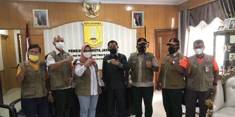 Para rombongan satgas prokes Pon XX Papua bertemu untuk melakukan koordinasi dengan pemerintah Kota Jayapura