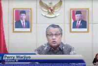 Gubernur BI Perry Warjiyo dalam Keterangan Pers Bersama mengenai Presidensi Indonesia di G20 Tahun 2022, Selasa (14/09/2021). (Sumber: Tangkapan Layar YouTube Sekretariat Presiden)  
