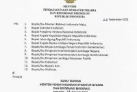 Surat Edaran [SE] Menteri PANRB nomor 23/2021 tentang Penyesuaian Sistem Kerja Pegawai ASN Selama PPKM pada Masa Pandemi Corona Virus Disease 2019.  Sumber: laman situs Menpan